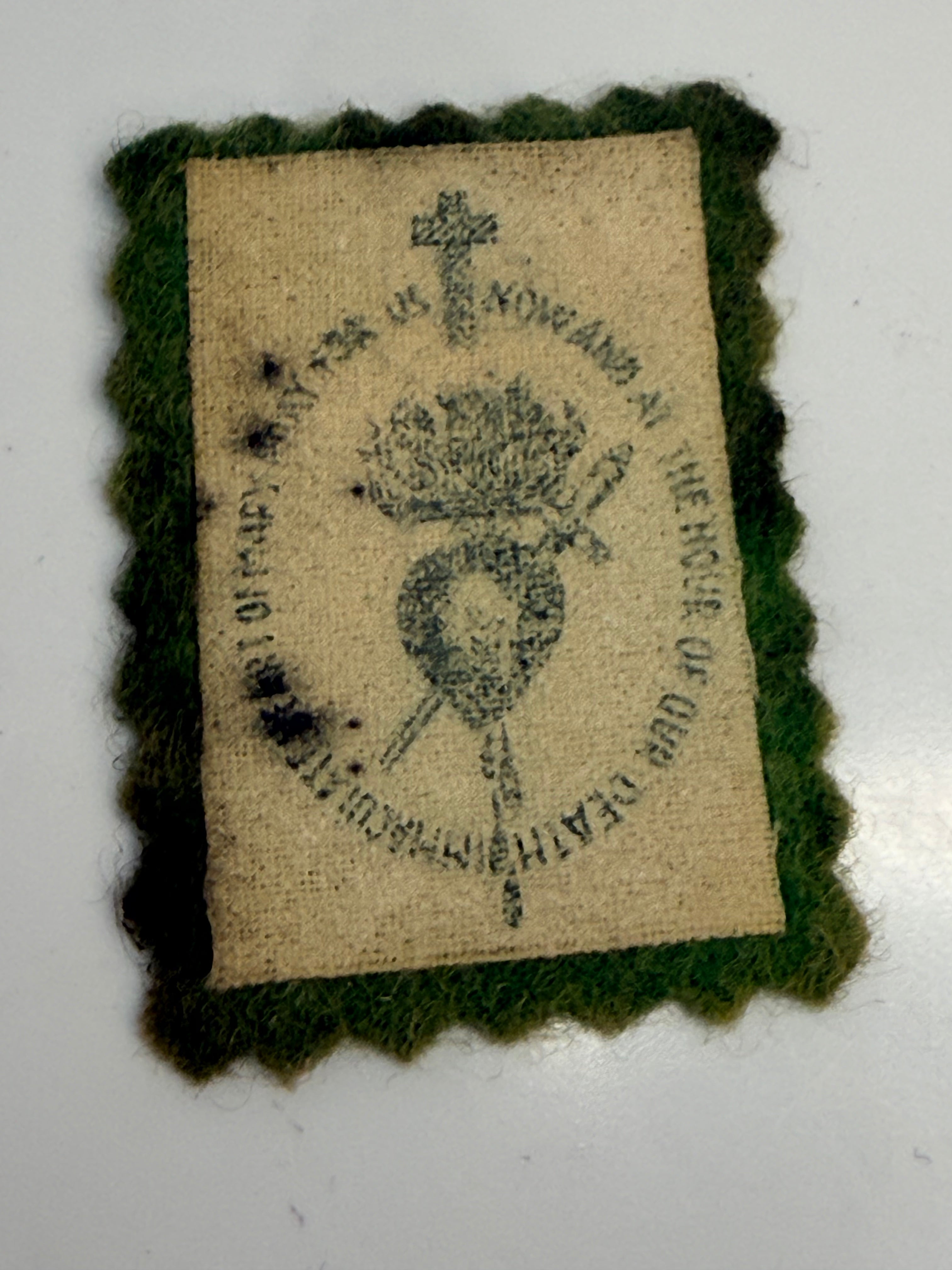Vintage fabric Scapular of the Immaculate Heart of Mary