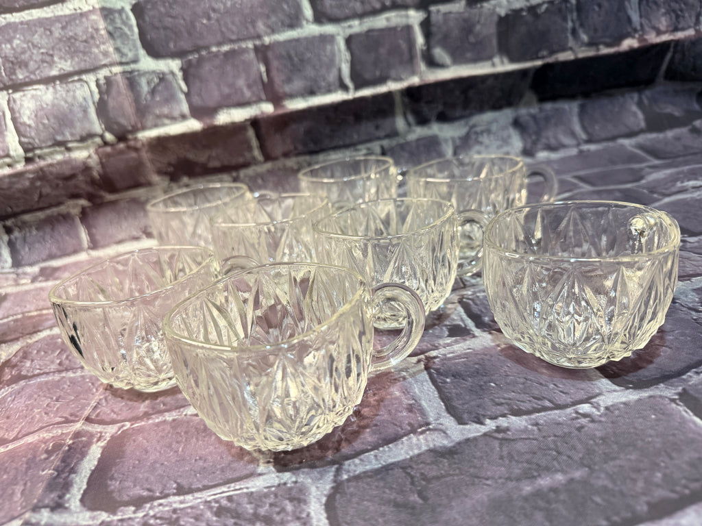 Crystal Punch Bowl and Cups