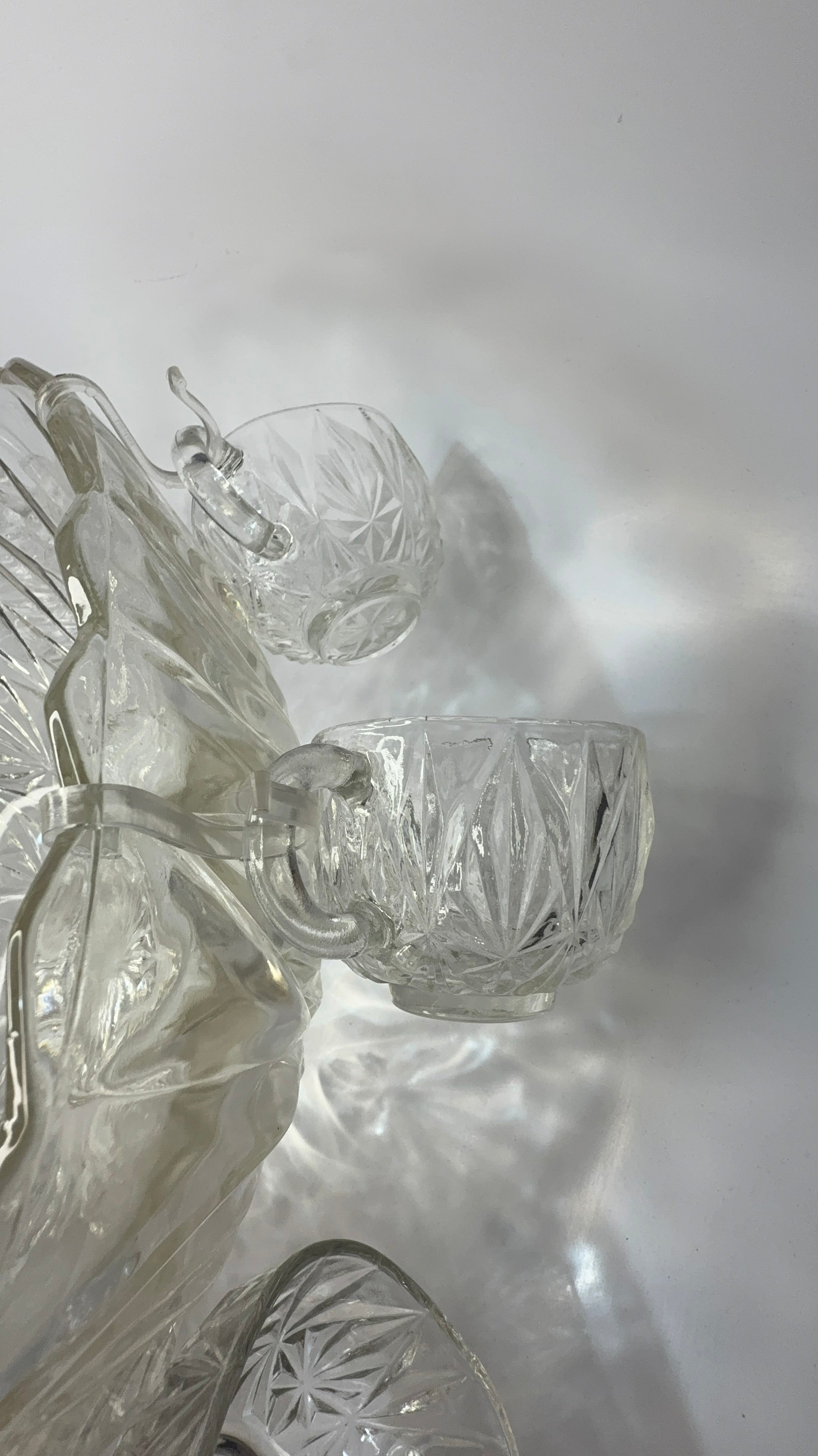Crystal Punch Bowl and Cups